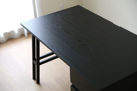 【開梱設置】高野木工 プレーンデスク SET5 オーク黒塗装(W120×D70cm)【10年保証】