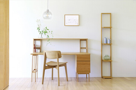 【開梱設置】高野木工 プレーンデスク SET4 オーク(W120×D60cm)【10年保証】