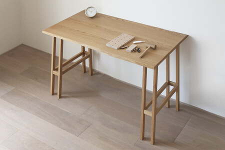 【開梱設置】高野木工 プレーンデスク SET1 オーク(W90×D55cm)【10年保証】