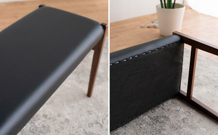 BCジャンブル01 ベンチ ウォールナット オールマイティブラック 1脚 単品 チェア 椅子