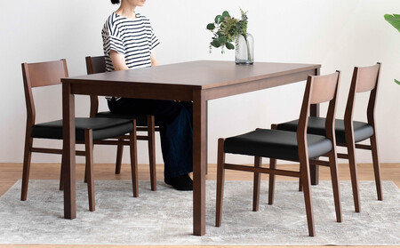 DT01 DC01 5点 150 ダイニングセット ビーチウォールナットブラウン オールマイティブラック テーブル 椅子