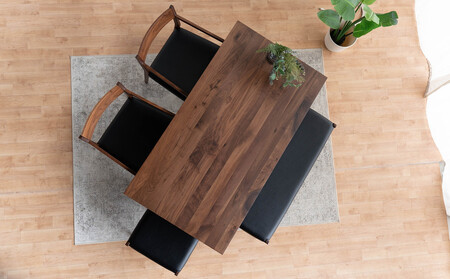 DT01 DC02 BC01 ST01 5点 ダイニングセット ウォールナット オールマイティブラック テーブル 椅子 ベンチ スツール