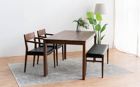 DT01 DC02 BC01 4点 ダイニングセット ウォールナット オールマイティブラック テーブル 椅子 ベンチ