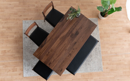 DT01 DC01 BC01 ST01 5点 ダイニングセット ウォールナット オールマイティブラック テーブル 椅子 ベンチ スツール