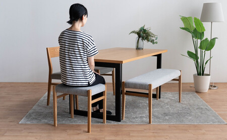 DT02 DC01 BC01 ST01 5点 ダイニングセット オーク アネルカグレー テーブル 椅子 ベンチ スツール