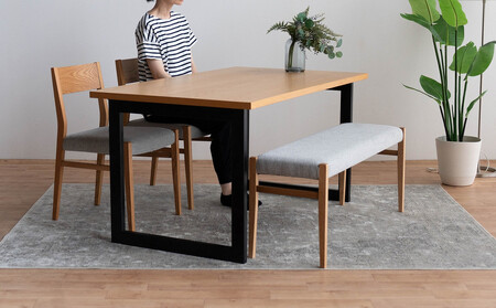 DT02 DC01 BC01 4点 ダイニングセット オーク アネルカグレー テーブル 椅子 ベンチ