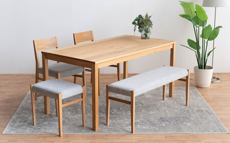 DT01 DC01 BC01 ST01 5点 ダイニングセット オーク アネルカグレー テーブル 椅子 ベンチ スツール