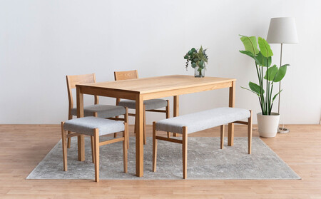 DT01 DC01 BC01 ST01 5点 ダイニングセット オーク アネルカグレー テーブル 椅子 ベンチ スツール