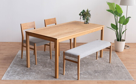 DT01 DC01 BC01 4点 ダイニングセット オーク アネルカグレー テーブル 椅子 ベンチ