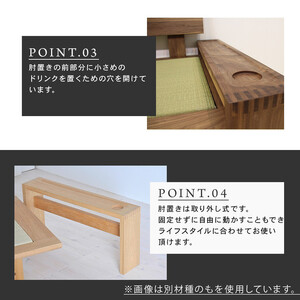 【大川家具】無垢材 たたみソファ　幅1800　【設置付き】ウォールナット