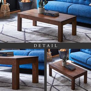 【大川家具】無垢材 センターテーブル ローテーブル 食卓テーブル ちゃぶ台 リビングテーブル 凛 幅800 ウォールナット 引き出し付 おしゃれ 収納 天然木   組み立て不要   高級感【設置付き】