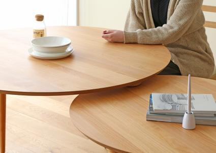 【開梱設置】高野木工 バルーンダイニングテーブル［単品］ ホワイトオーク【10年保証】