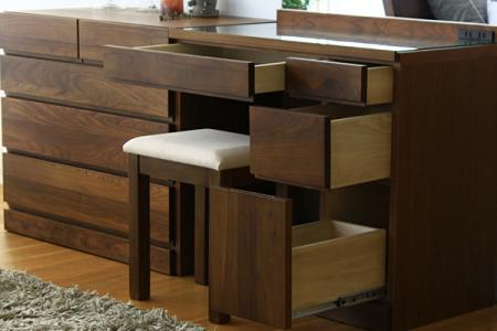 【開梱設置】高野木工 レッチェ80ドレッサー(椅子付き)ウォルナット【10年保証】