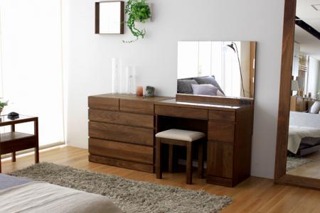 【開梱設置】高野木工 レッチェ80ドレッサー(椅子付き)ウォルナット【10年保証】