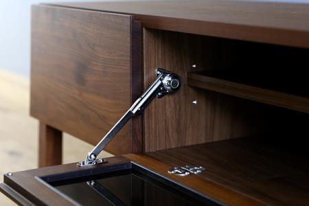 【開梱設置】高野木工 レッチェ142TVボード WN  (黒ガラス)【10年保証】