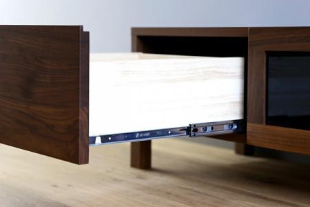 【開梱設置】高野木工 レッチェ142TVボード WN  (黒ガラス)【10年保証】