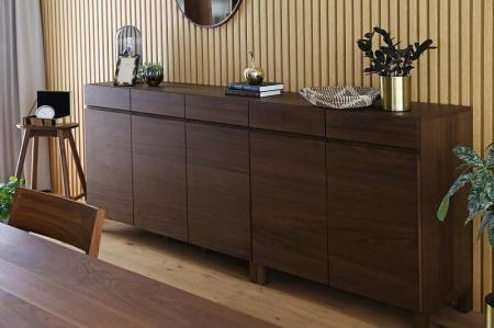 【開梱設置】高野木工 LECCE レッチェ 90キャビネット ウォルナット 【10年保証】