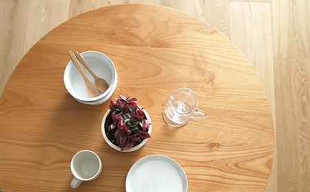 【開梱設置】高野木工 プレーン ラウンドダイニングテーブル90cm アルダー【10年保証】