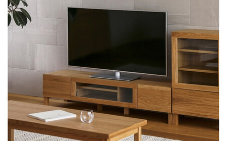 【開梱設置】高野木工 LECCE レッチェ 142TVボード オーク (透明ガラス) 【10年保証】