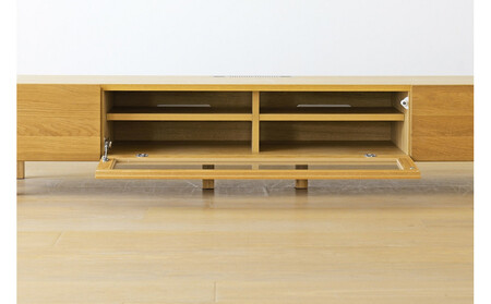 【開梱設置】高野木工 LECCE レッチェ 164TVボード オーク (透明ガラス) 【10年保証】