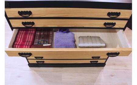 【奏（かなで) BK色】★和のデザインが印象的で着物をきれいに収納できるタンス 100年を超える大川の老舗箪笥メーカー「境木工」職人のこだわりが詰まった高品質で実用性を兼ね備えたチェスト