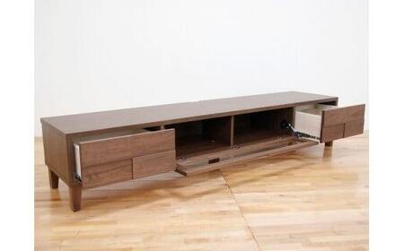 テレビ台 テレビボード 幅200 ウォールナット 無垢材 引き出し 収納 デッキ収納 TV台 ローボード 脚付き 大川家具 丸田木工 ボニー