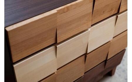 チェスト タンス 幅58 4段 奥行44 MIX 無垢材 引き出し 収納 桐たんす 箪笥 脚付き 大川家具 丸田木工 モデルノ