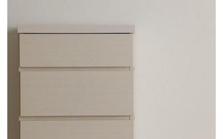 【洗面所などの限られた空間に便利】薄型チェスト 45cm幅5段 (ホワイト木目)