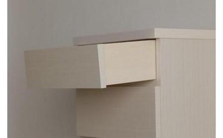 【洗面所などの限られた空間に便利】薄型チェスト 45cm幅5段 (ホワイト木目)