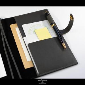 maf pinto (マフ ピント) レザー手帳カバー B6 グレー 本革 日本製