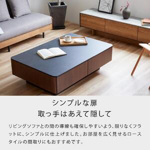 リビングテーブル 120cm MLT-211＜オークブラック＞【モーブル】【大川家具】