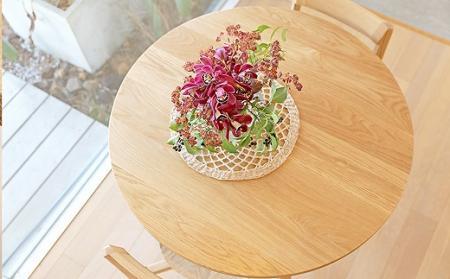 【開梱設置】高野木工 プレーン ラウンドダイニングテーブル［単品］120cm ホワイトオーク【10年保証】