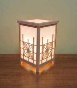 和風照明 角行灯「匠」 Mサイズ 楮和紙 無地きなり(角麻組子)蓋付