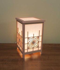 和風照明 角行灯「匠」 Mサイズ 楮和紙 無地きなり(角麻組子)蓋付