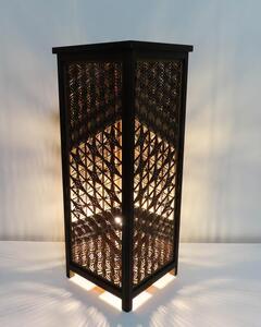 レーザー行灯「趣」Lサイズ 竜胆と八重麻の葉組子デザイン 高さ65cm LED電球付き