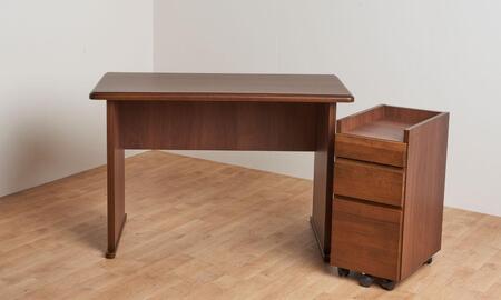 <圧倒的な重厚感大人の書斎>ライト110デスク・ワゴン2点セット/ブラウン着色/大川家具