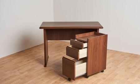 <圧倒的な重厚感大人の書斎>ライト110デスク・ワゴン2点セット/ブラウン着色/大川家具