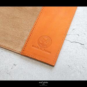 maf pinto (マフ ピント) レザーブックカバー 文庫サイズ オレンジシュリンク 本革 日本製