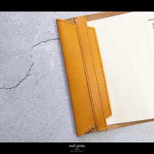 maf pinto (マフ ピント) レザーブックカバー 文庫サイズ イエロー 本革 日本製