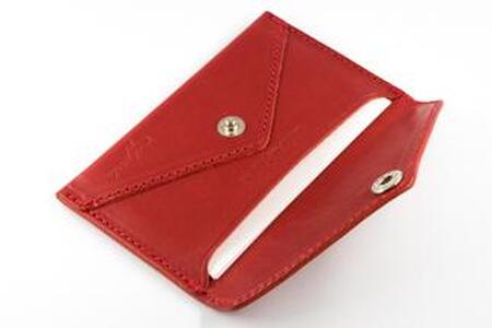 maf pinto 薄型名刺入れ レザーカードケース レッド