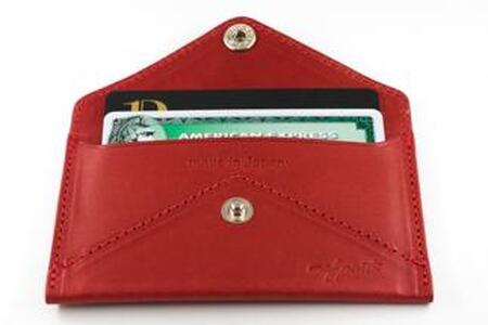 maf pinto 薄型名刺入れ レザーカードケース レッド