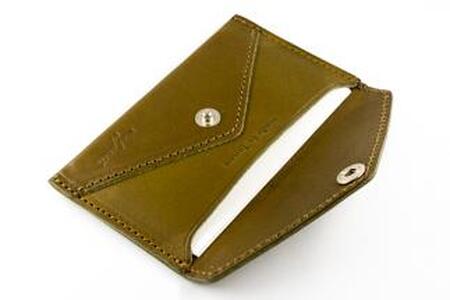 maf pinto 薄型名刺入れ レザーカードケース オリーブ