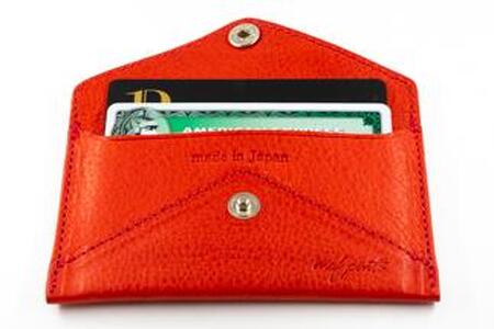 maf pinto 薄型名刺入れ レザーカードケース レッド シュリンク