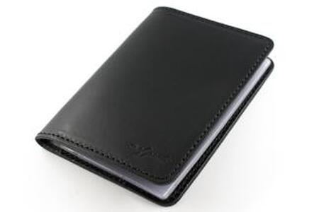 maf pinto レザーカードケース (クリアポケット) ブラック