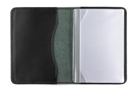 maf pinto レザーカードケース (クリアポケット) ブラック