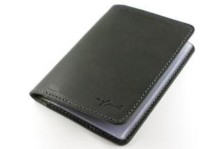 maf pinto レザーカードケース (クリアポケット) グレー