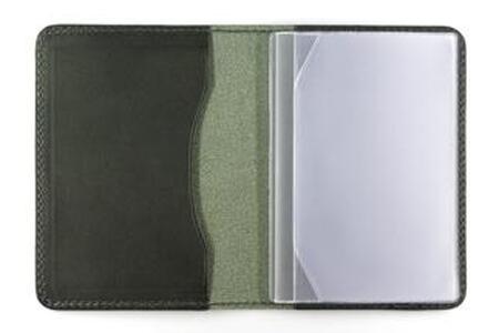 maf pinto レザーカードケース (クリアポケット) グレー