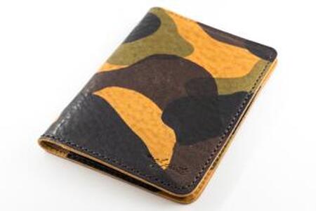 maf pinto レザーカードケース (クリアポケット) カモフラージュ ライト