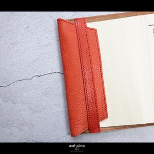 maf pinto (マフ ピント) レザーブックカバー 新書サイズ レッドシュリンク 本革 日本製