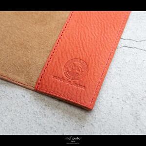maf pinto (マフ ピント) レザーブックカバー 新書サイズ レッドシュリンク 本革 日本製